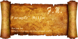 Faragó Milla névjegykártya